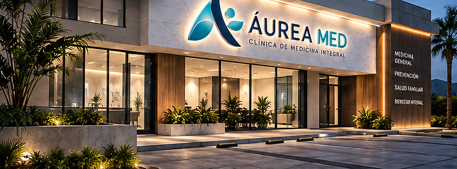 Fachada conceptual de la clínica ÁUREA MED